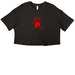 Cropped red hand tee, a Black Women?s Cropped Cotton Tee
