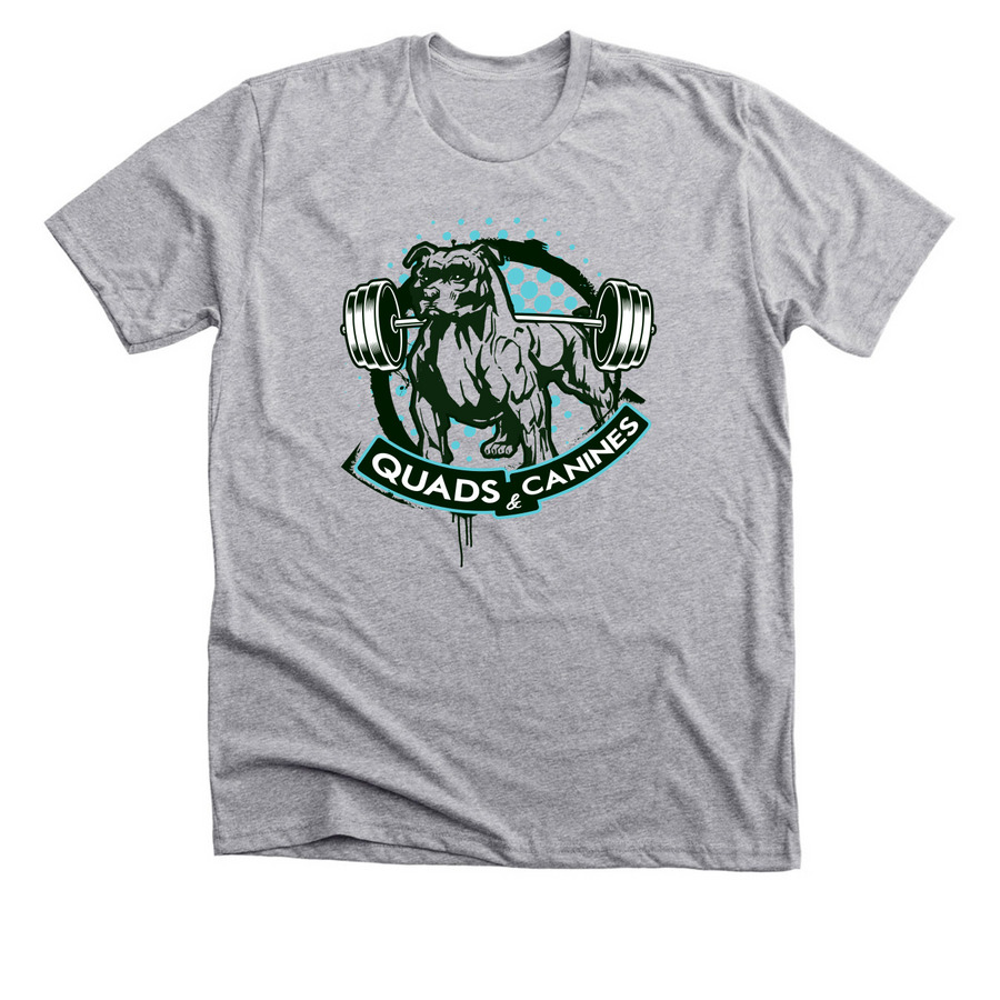 Quads & Canines, a Athletic Heather Premium Unisex Tee