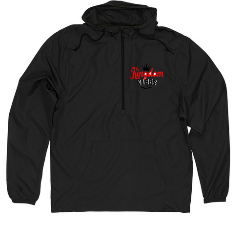 Kingdom Vibes, a Black Quarter-Zip Windbreaker