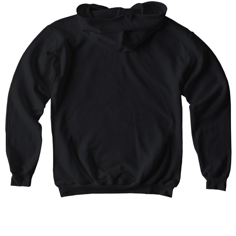 Youth Hoodie, a Black Softstyle Youth Pullover Hoodie (back-view)