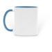 Logo Mug, a Light Blue Two-Tone Ceramic Mug (back-view)