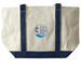 RUMC Tote, a Natural/Navy Large Two-Tone Canvas Tote Bag