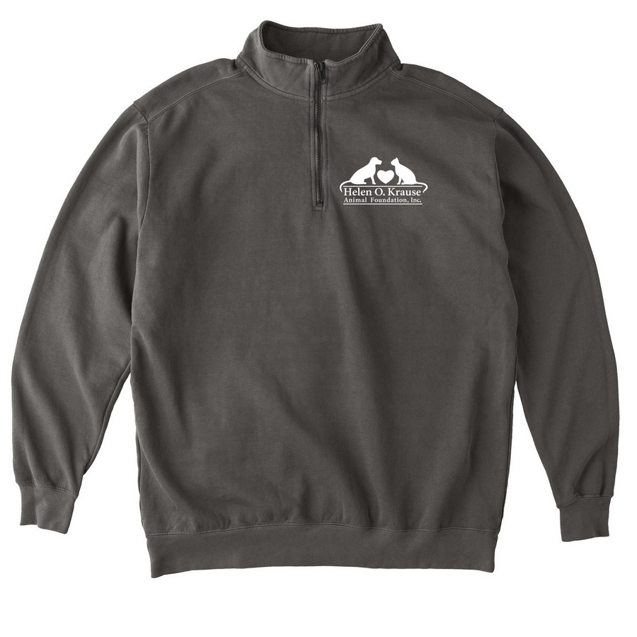 HOKAFI GEAR - Sweatshirts - Two Sided Logo, a Pepper Comfort Colors Quarter Zip Pullover