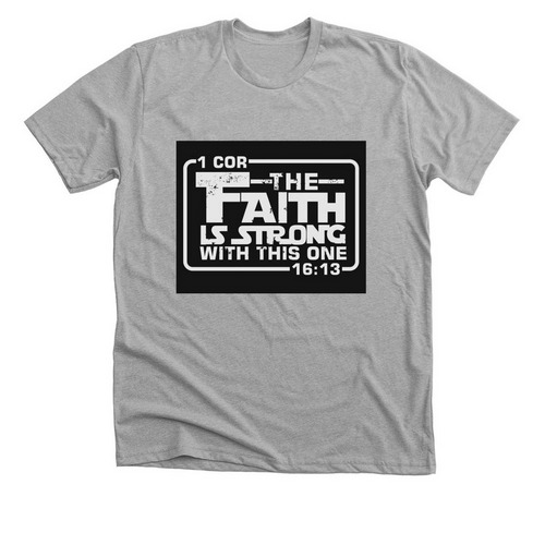 Faith is strong, a Athletic Heather Premium Unisex Tee