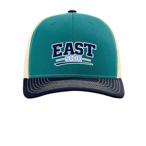East Side - Hat, a Blue Teal/ Birch/ Navy Printed Snapback Trucker Cap