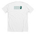 NHF Imagine a World Logo (Green), a Solid White Blend Premium Unisex Tee (back-view)