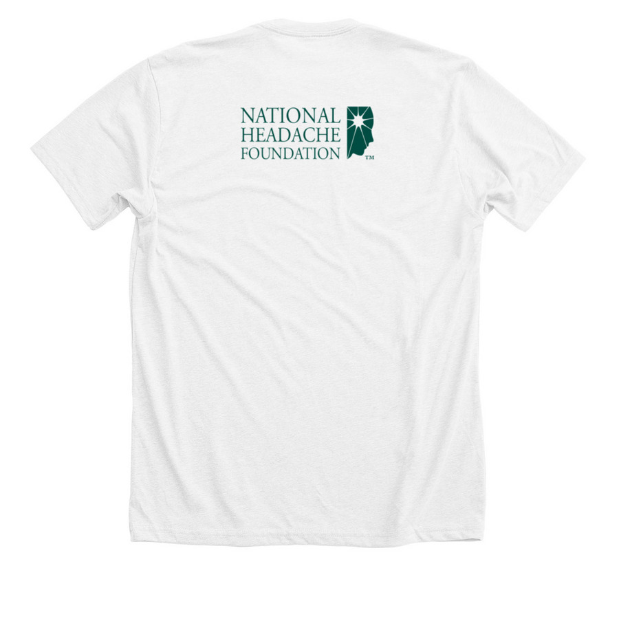 NHF Imagine a World Logo (Green), a Solid White Blend Premium Unisex Tee (back-view)