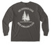 Our Evergreen League T-Shirt, a Pepper Comfort Colors Long Sleeve Pocket Tee (back-view)