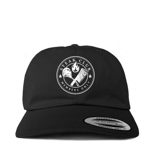 Steak Club Hats, a Black Printed Classic Baseball Cap