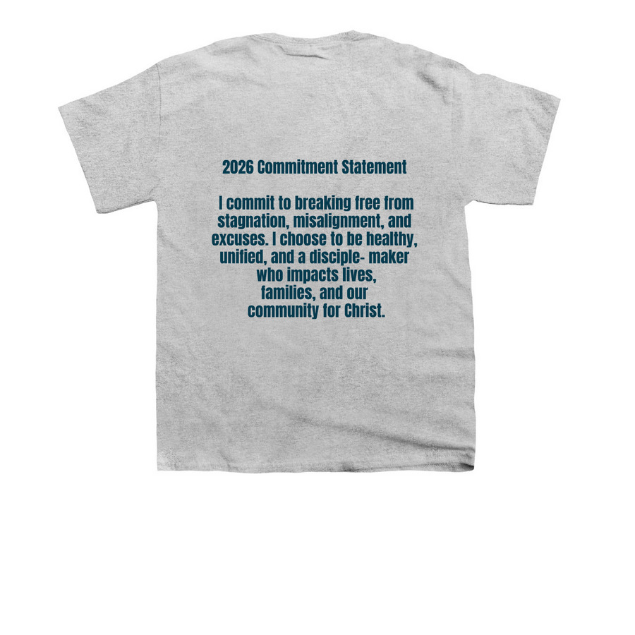 2026 Break Free T-Shirt&nbsp;, a Sport Grey Youth Unisex Tee (back-view)