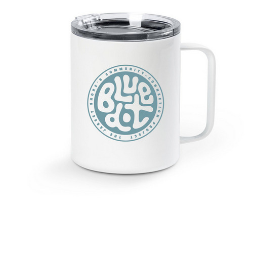 blue dot travel mug, a White Stainless Steel Travel Mug