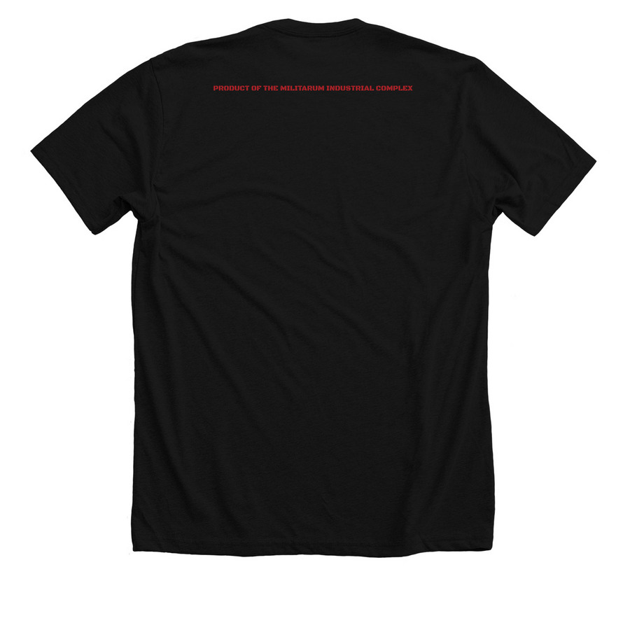 Hammer of the Emperor, a Solid Black Blend Premium Unisex Tee (back-view)