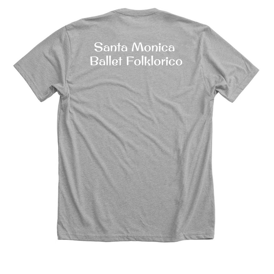 Santa Monica Folklorico Attire, a Athletic Heather Premium Unisex Tee (back-view)