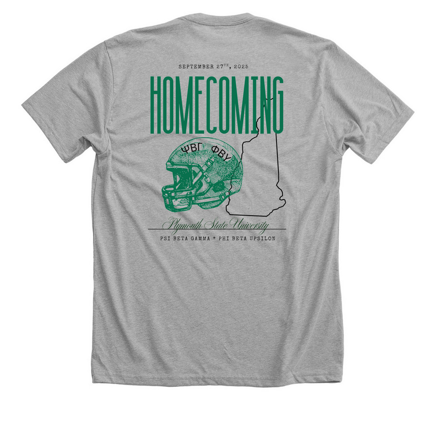 Homecoming 2025, a Athletic Heather Premium Unisex Tee (back-view)