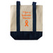 Totes!, a Natural/Navy Two-Tone Grocery Tote Bag (back-view)