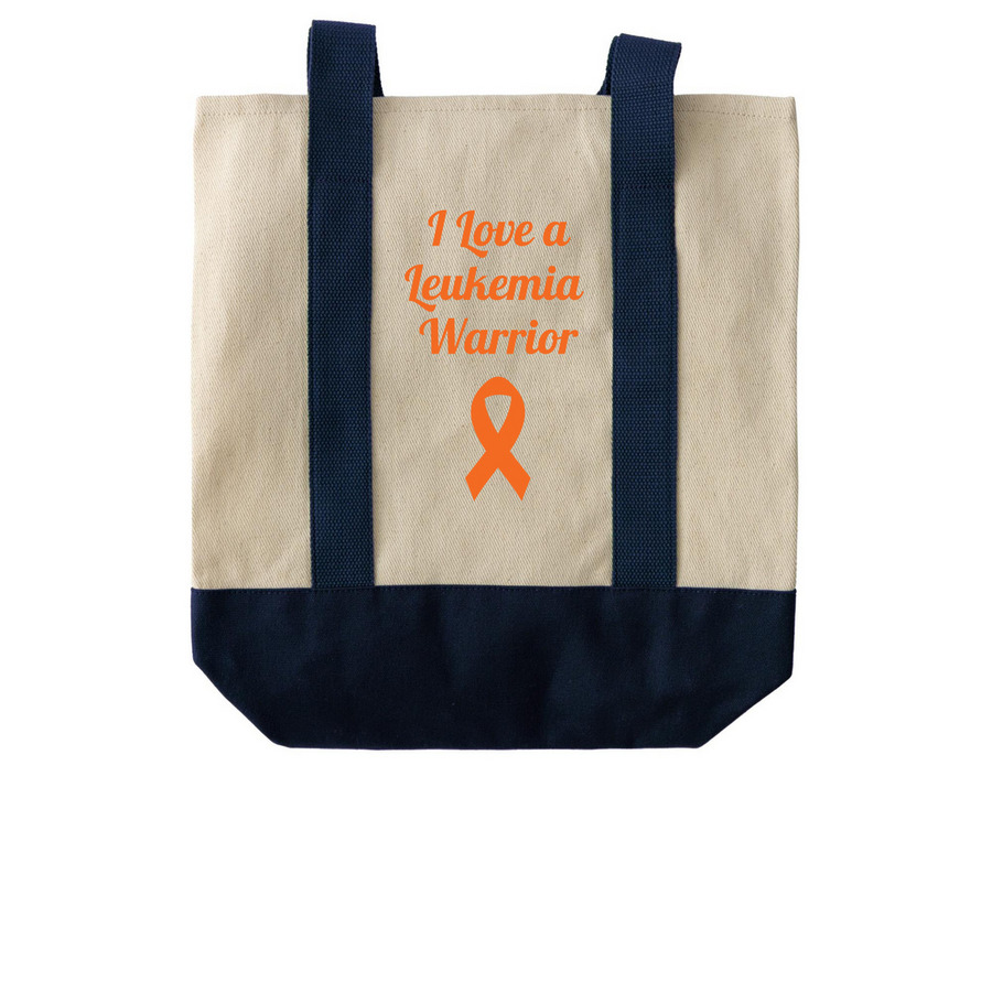 Totes!, a Natural/Navy Two-Tone Grocery Tote Bag (back-view)