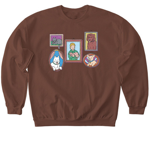 My Dog Is My Home Signature Merch - Design C, a Cocoa Softstyle Crewneck Sweatshirt