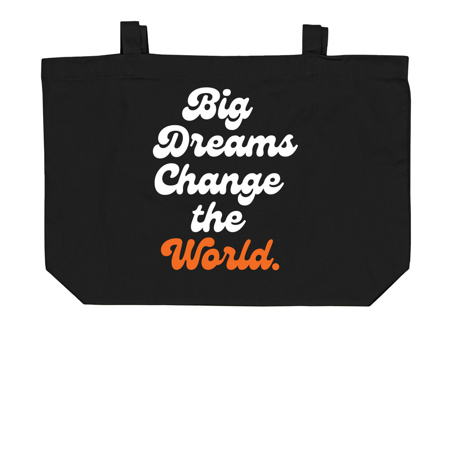 Big Dreams Tote, a Black Large Organic Cotton Tote Bag
