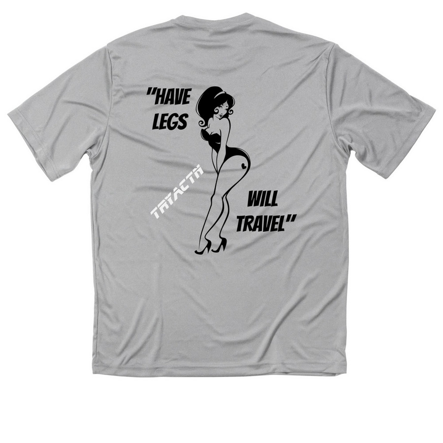 Go Long, a Silver Classic Performance Tee (back-view)