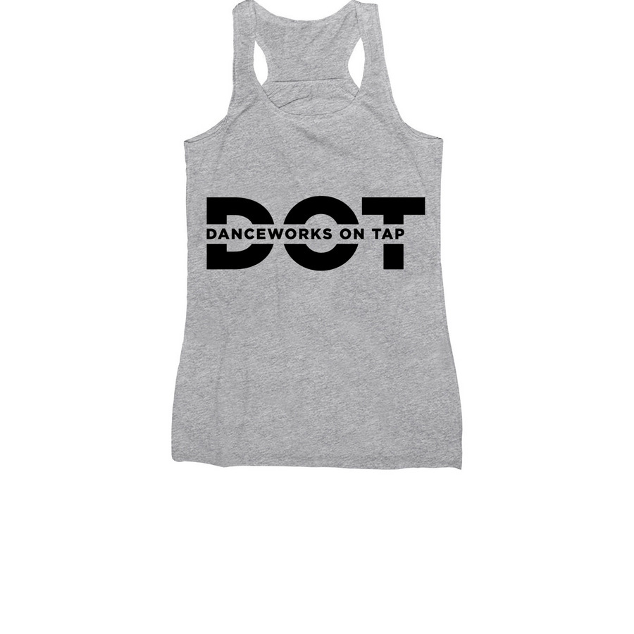 DOT Apparel - Black Logo, a Athletic Heather Women's Racerback