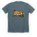 Social Battery, a Heather Slate Premium Unisex Tee (back-view)