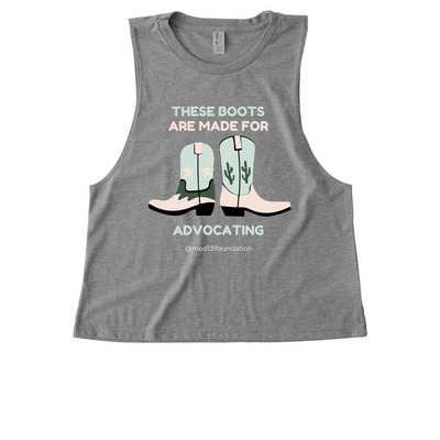 These Boots Are Made For Advocating MED13L, a Aluminum Grey Allmade Eco Triblend Women?s Muscle Tank