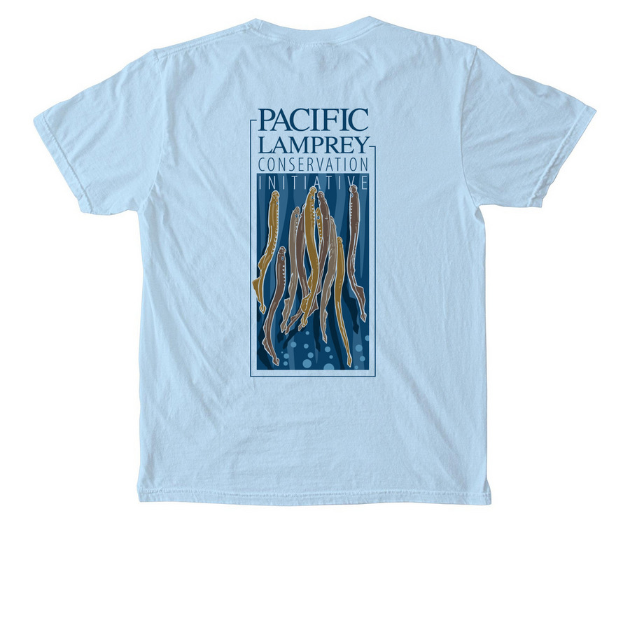 2026 Lamprey Week, a Chambray Comfort Colors Pocket Tee (back-view)