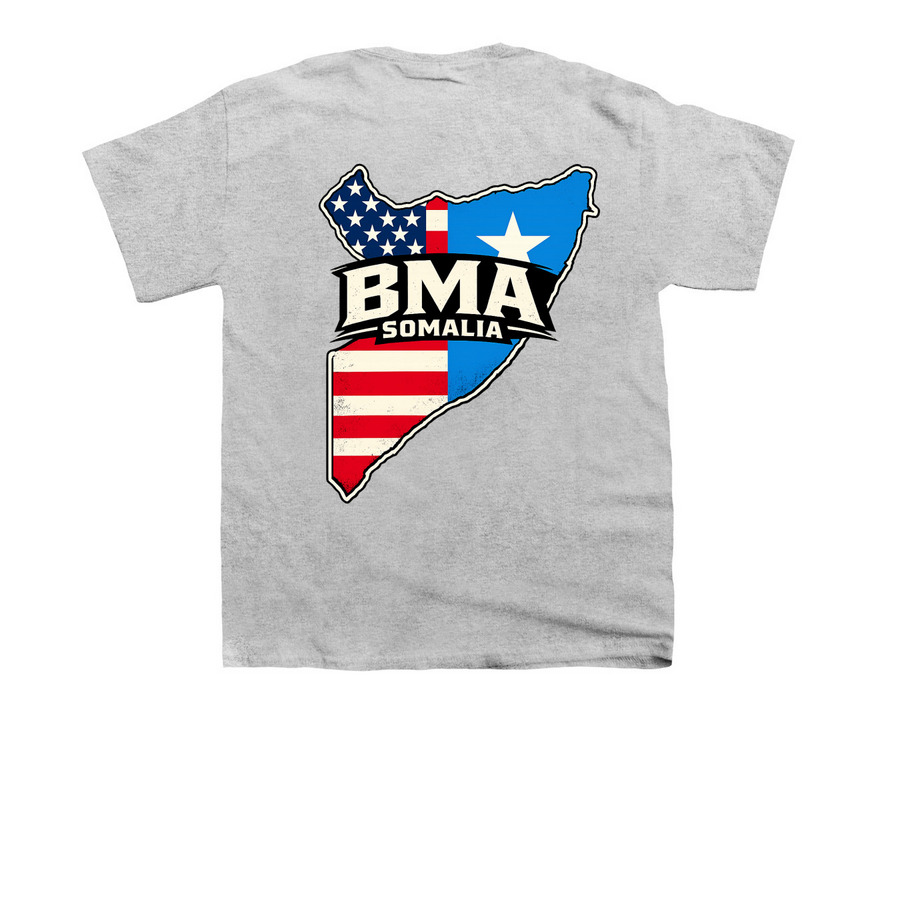 BMA USA-SOM, a Sport Grey Youth Unisex Tee (back-view)