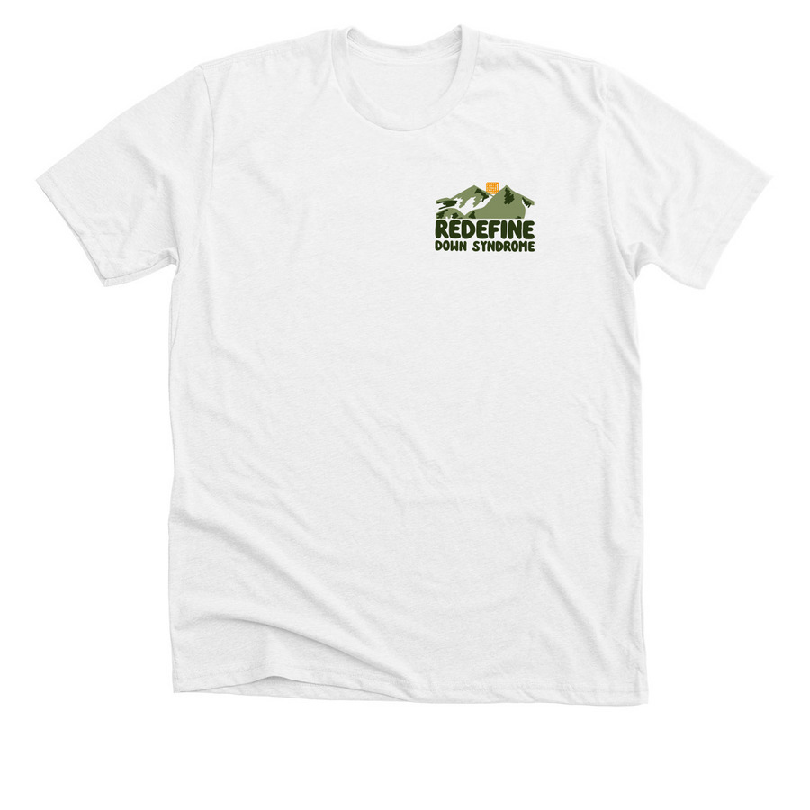 Redefine Down Syndrome, a Solid White Blend Premium Unisex Tee