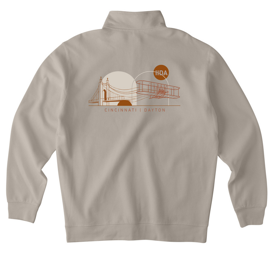 Cincinnati/Dayton City Center, a Cement Midweight Quarter Zip Pullover (back-view)
