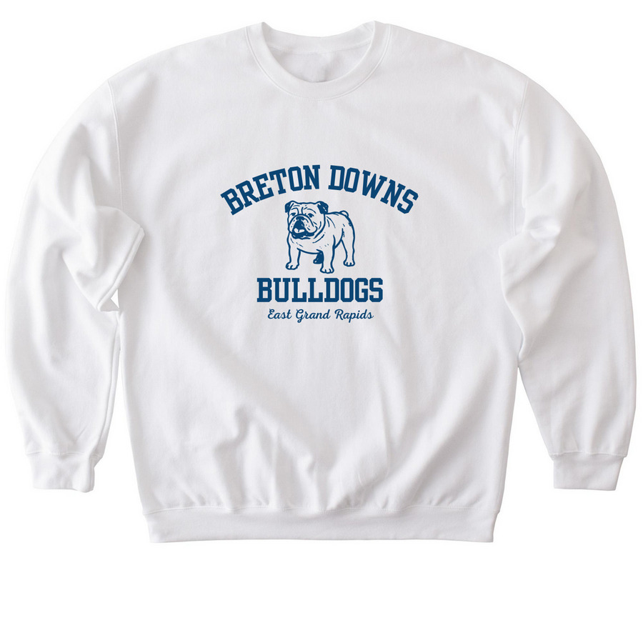 Breton Downs Bulldogs, a White Softstyle Crewneck Sweatshirt