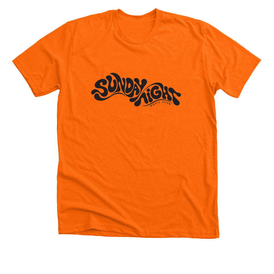 Sunday Night Music Club, a Neon Orange Premium Unisex Tee