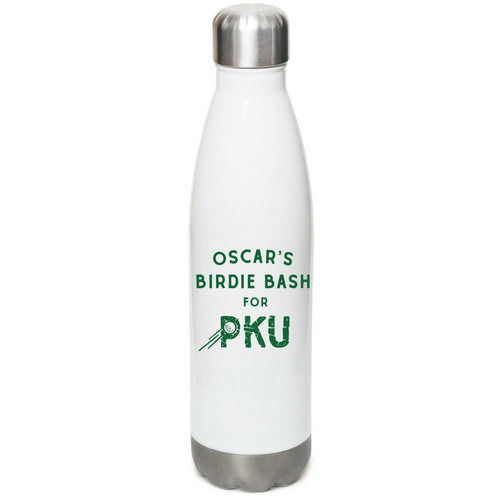 Oscar?s Birdie Bash ? Water Bottle, a White Stainless Steel Water Bottle