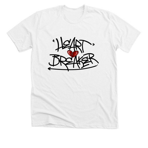 Heart Breaker&nbsp;, a Solid White Blend Premium Unisex Tee