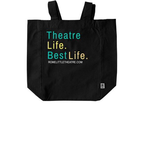 RLT Theatre Life. Best Life., a Black Recycled Cotton Tote Bag