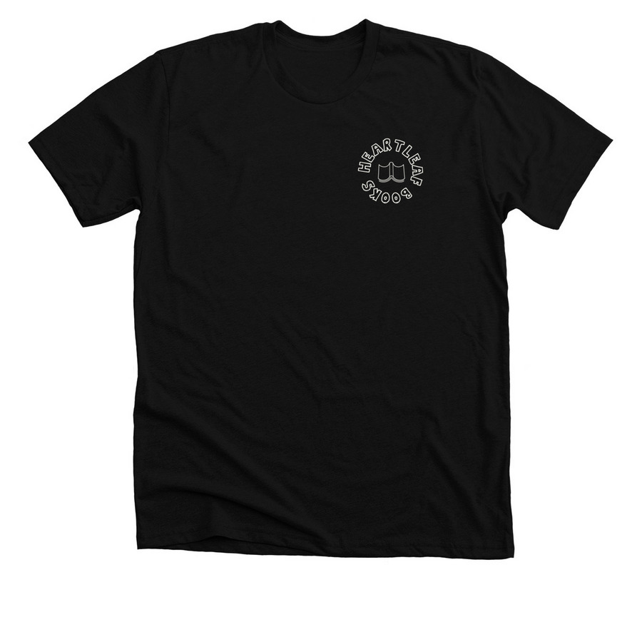 Heartleaf Books Shirt 2023, a Solid Black Blend Premium Unisex Tee