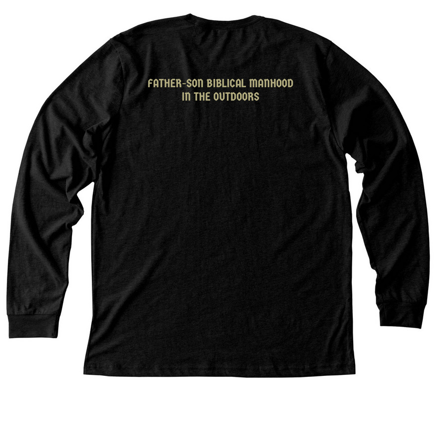 Tees - Black, a Black Heather Premium Long Sleeve Tee (back-view)
