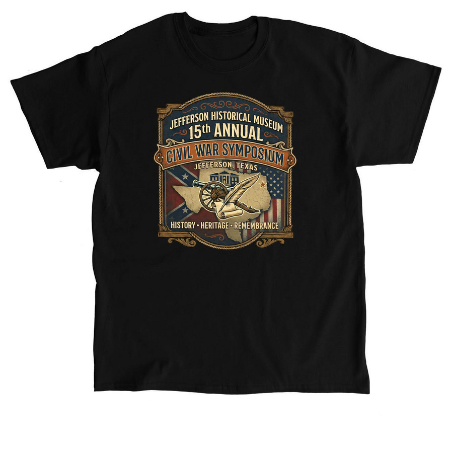 15th Annual Civil War Symposium, a Black Classic Unisex Tee