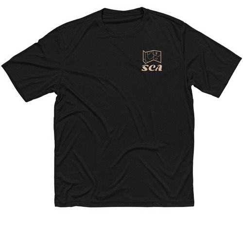 SCA's "Topo" Performance Tee, a Black Classic Performance Tee