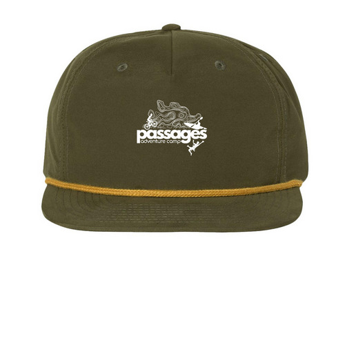 Logo Hat, a Loden/ Amber Gold Printed Umpqua Snapback Cap