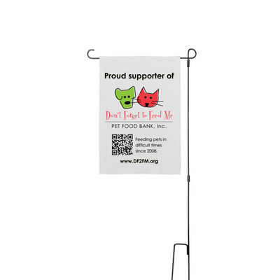 Proud Supporter of DF2FM, a White 12" x 18" Yard Flag with Stake