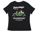 We love transport!&nbsp;, a Black Women's Relaxed V-Neck Tee (back-view)