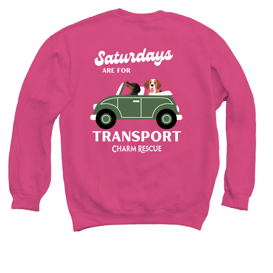 We love transport!&nbsp;, a Heliconia Crewneck Sweatshirt (back-view)
