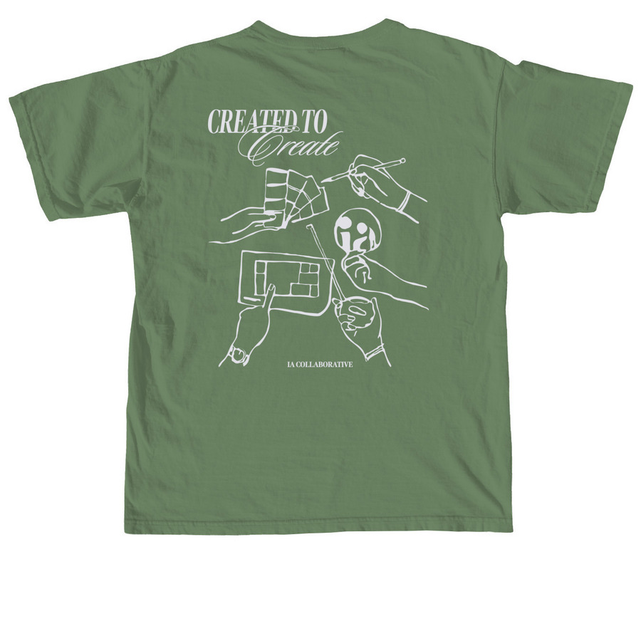 Created to Create T-Shirt, a Hemp Comfort Colors Unisex Tee (back-view)