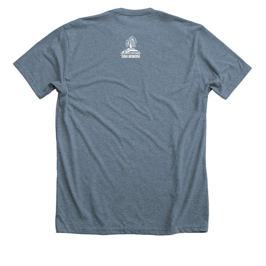 Ho?iho?i Ka ??ina - Land Back, a Heather Slate Premium Unisex Tee (back-view)