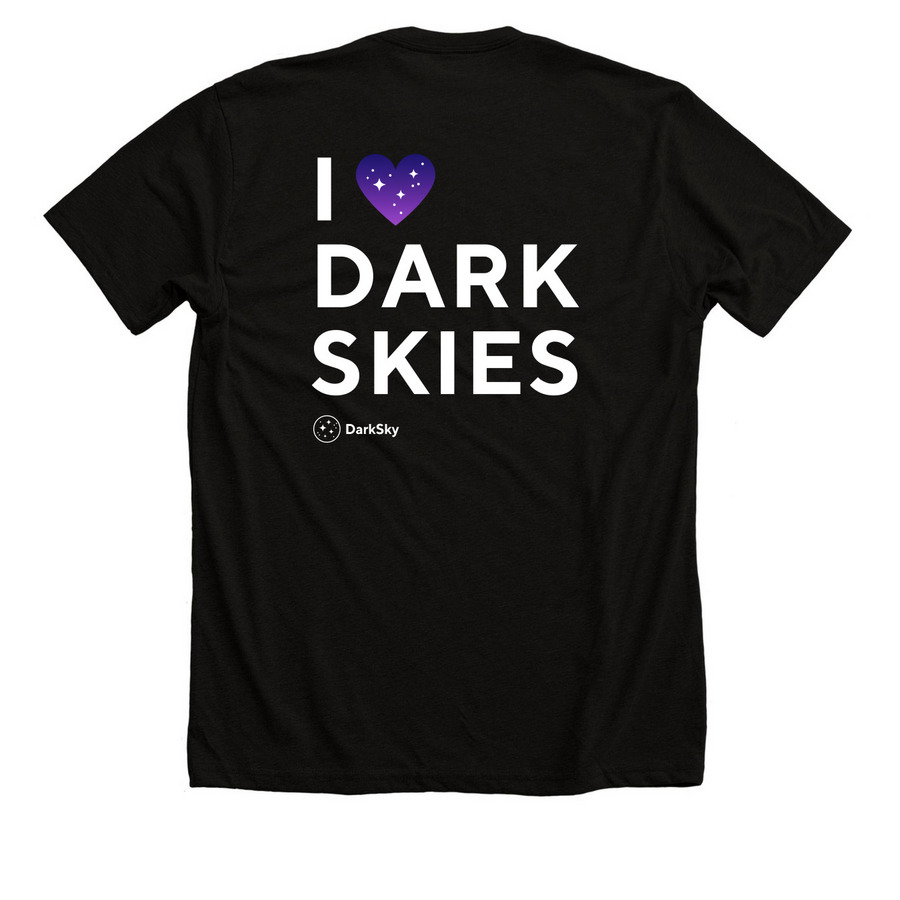 I <3 Dark Skies, a Solid Black Blend Premium Unisex Tee (back-view)