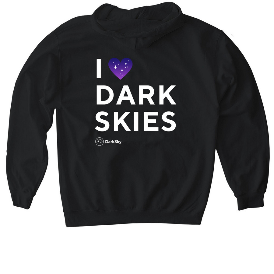 I <3 Dark Skies, a Black Gildan Softstyle Pullover Hoodie (back-view)