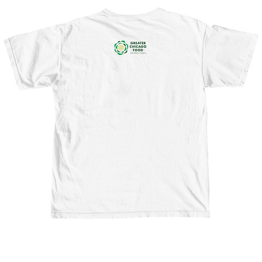End Hunger Now, Chicago, a White Comfort Colors Unisex Tee (back-view)