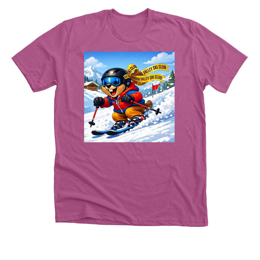 Chagrin Valley - "Bucky" Ski Racer, a Heather Magenta Premium Unisex Tee