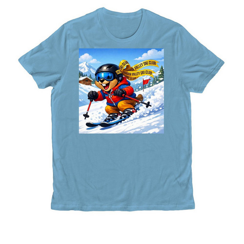 Chagrin Valley - "Bucky" Ski Racer, a Arctic Blue Allmade Organic Cotton Unisex Tee